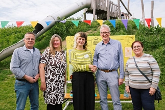 von links nach rechts: Ulrich Nitschke und Esther Bruns (CDU), Nina Grodhues (Quartiersmanagerin), Andreas Lorch (SPD) und Kerstin Wölki (FDP).&nbsp;&copy;&nbsp;Anne Speltz